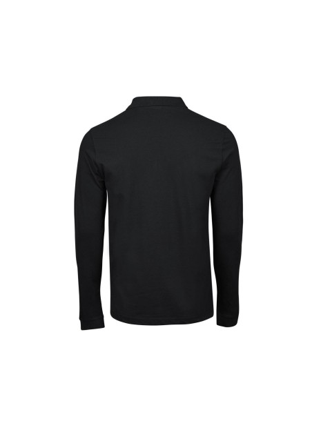 TEE JAYS LUXURY STRETCH LONG SLEEVE POLO noir personnalisable