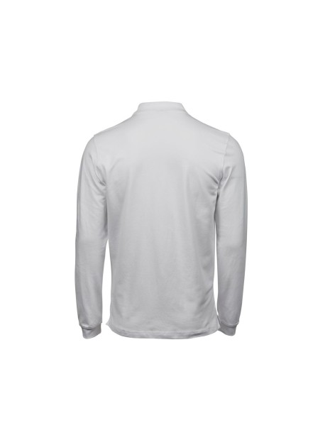 TEE JAYS LUXURY STRETCH LONG SLEEVE POLO blanc personnalisable