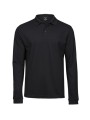 TEE JAYS LUXURY STRETCH LONG SLEEVE POLO noir personnalisable