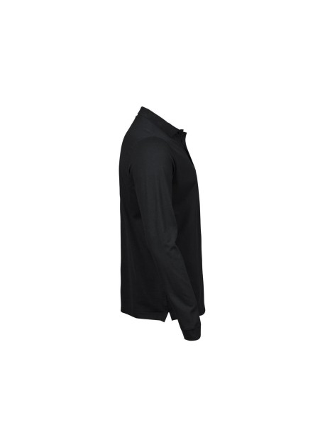 TEE JAYS LUXURY STRETCH LONG SLEEVE POLO noir personnalisable