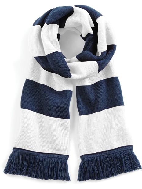 BEECHFIELD Écharpe rayée Stadium french marine / blanc personnalisable