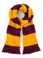 BEECHFIELD Écharpe rayée Stadium bordeaux/jaune gold personnalisable