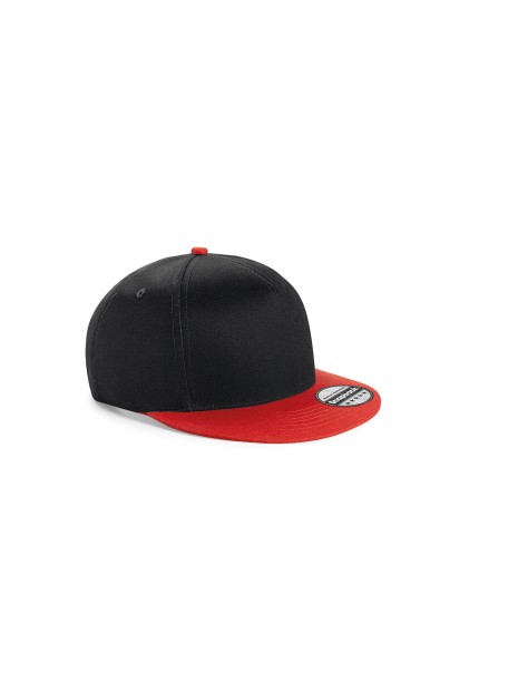 BEECHFIELD YOUTH SIZE SNAPBACK noir/rouge brillant personnalisable