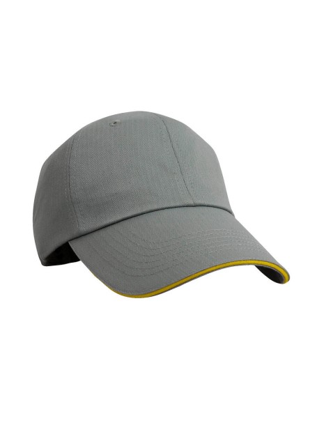 RESULT Herringbone Cap gris/jaune personnalisable