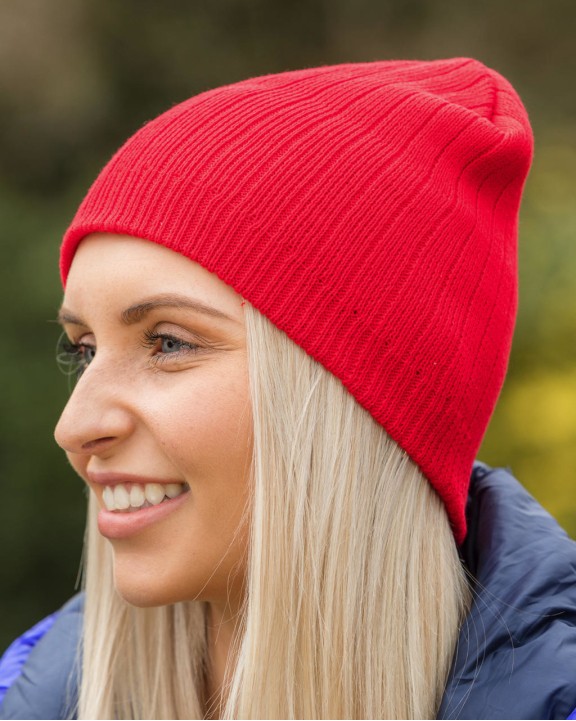 RESULT Delux Double Knit Cotton Beanie Hat Mütze, Schal & Handschuh personalisierbar