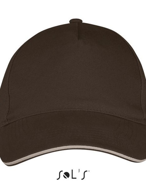 Casquettes à personnaliser SOL'S Long Beach chocolat/beige