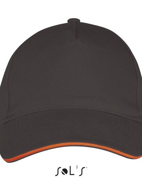 Casquettes à personnaliser SOL'S Long Beach gris fonce/orange