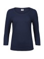 TEE JAYS WOMENS STRETCH 3/4 SLEEVE TEE bleu marine personnalisable