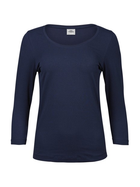 TEE JAYS WOMENS STRETCH 3/4 SLEEVE TEE bleu marine personnalisable