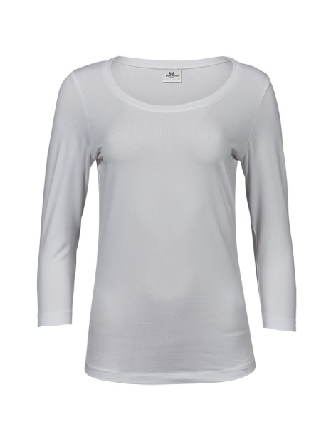 TEE JAYS WOMENS STRETCH 3/4 SLEEVE TEE blanc personnalisable