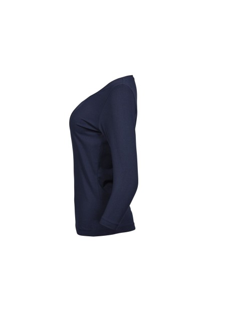 TEE JAYS WOMENS STRETCH 3/4 SLEEVE TEE bleu marine personnalisable
