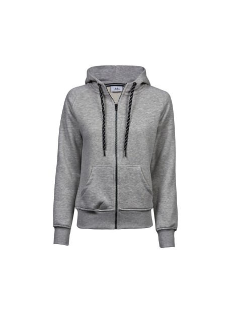 TEE JAYS LADIES FASHION FULL ZIP HOOD heather grey personnalisable