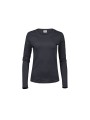TEE JAYS LADIES LONG SLEEVE INTERLOCK TEE dark grey personnalisable
