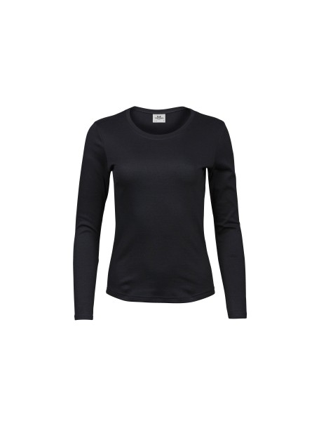 TEE JAYS LADIES LONG SLEEVE INTERLOCK TEE noir personnalisable