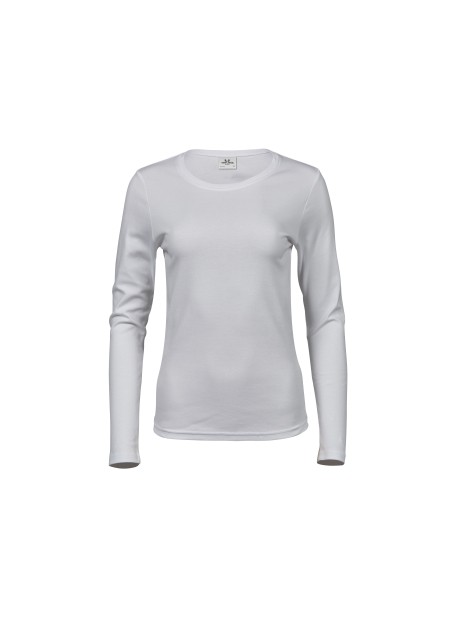TEE JAYS LADIES LONG SLEEVE INTERLOCK TEE blanc personnalisable