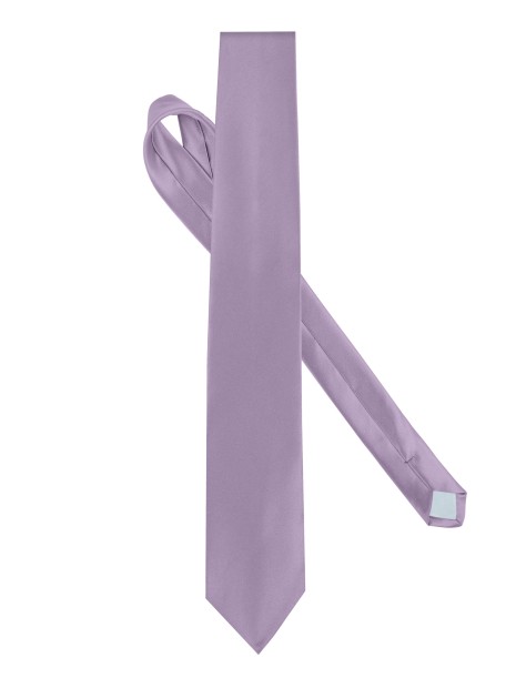 KARIBAN Cravate satinée mauve lilas personnalisable