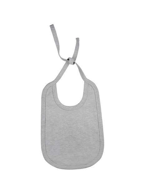 KARIBAN Bavoir coton bébé gris oxford personnalisable