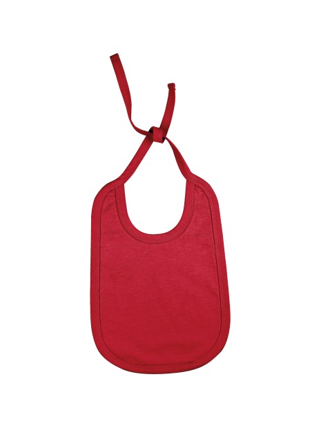 KARIBAN Bavoir coton bébé rouge personnalisable