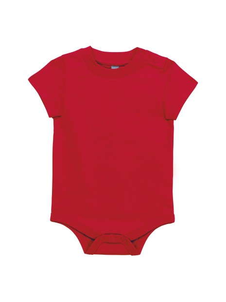 KARIBAN Body manches courtes bébé rouge personnalisable