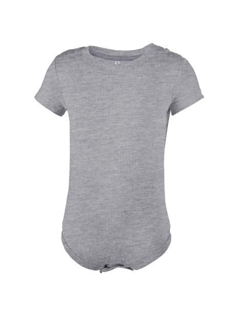 KARIBAN Body manches courtes bébé gris oxford personnalisable
