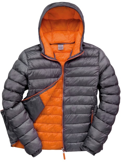 RESULT Doudoune homme Snowbird gris/orange personnalisable