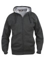 CLIQUE Basic Hoody Full Zip anthracite melange personnalisable