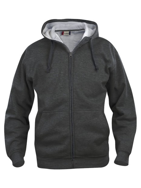 CLIQUE Basic Hoody Full Zip anthracite melange personnalisable