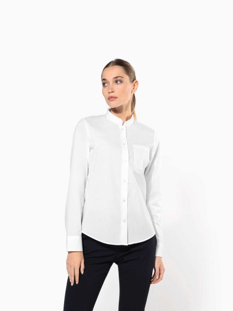 Chemises à personnaliser KARIBAN Chemise col mao manches longues femme 