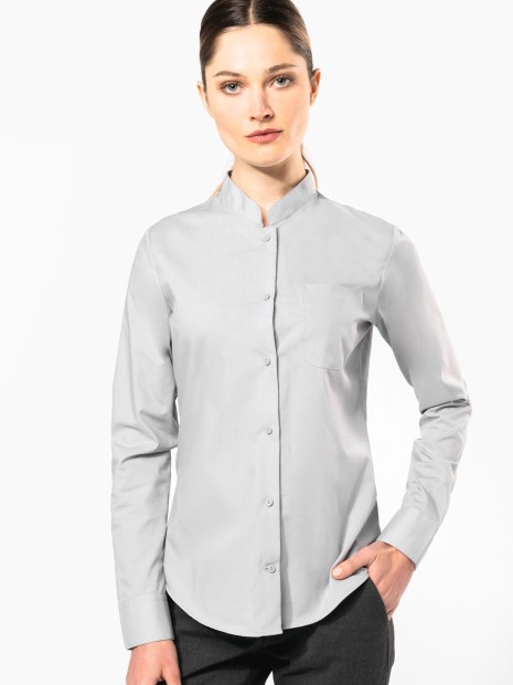 Chemises à personnaliser KARIBAN Chemise col mao manches longues femme 