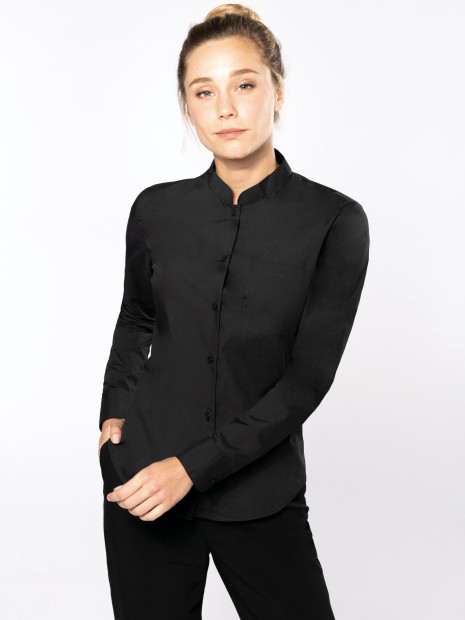 Chemises à personnaliser KARIBAN Chemise col mao manches longues femme 