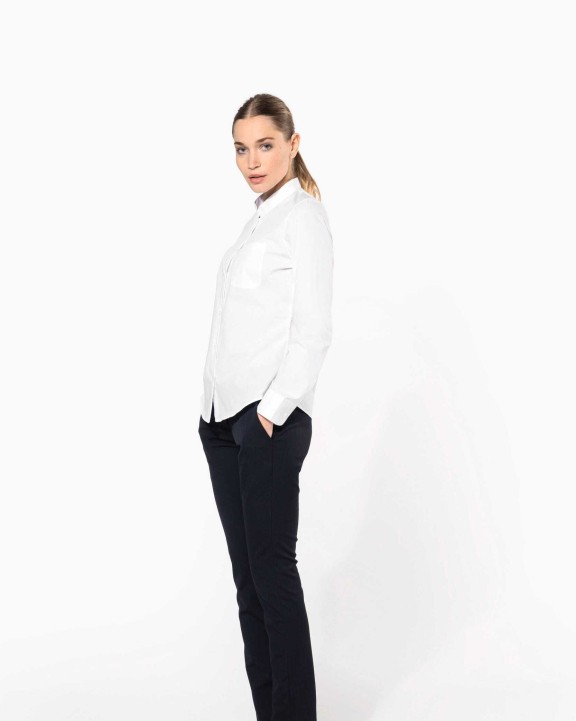 Hemd KARIBAN Damesblouse met "Mao" kraag lange mouwen voor bedrukking &amp; borduring