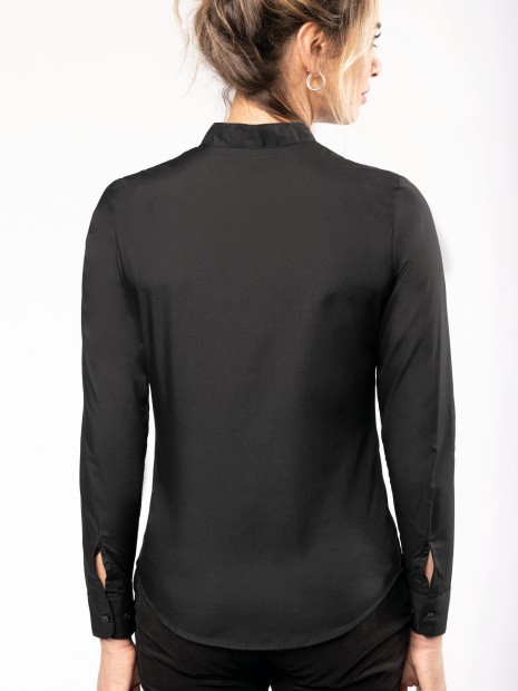 Chemises à personnaliser KARIBAN Chemise col mao manches longues femme 