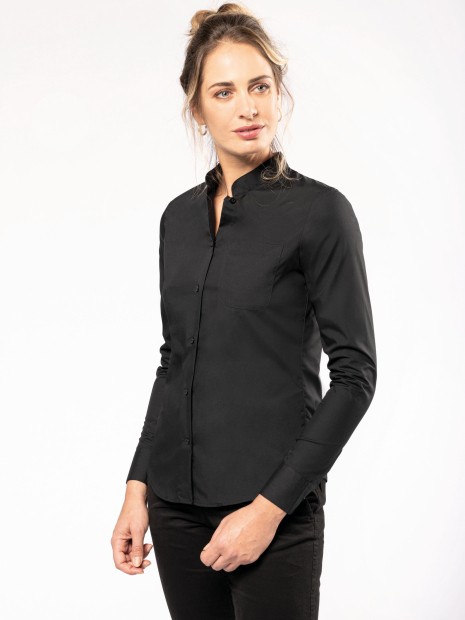 Chemises à personnaliser KARIBAN Chemise col mao manches longues femme 