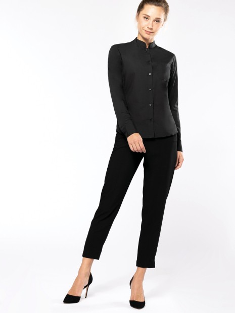 Chemises à personnaliser KARIBAN Chemise col mao manches longues femme 