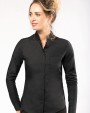 Hemd KARIBAN Damesblouse met "Mao" kraag lange mouwen voor bedrukking &amp; borduring