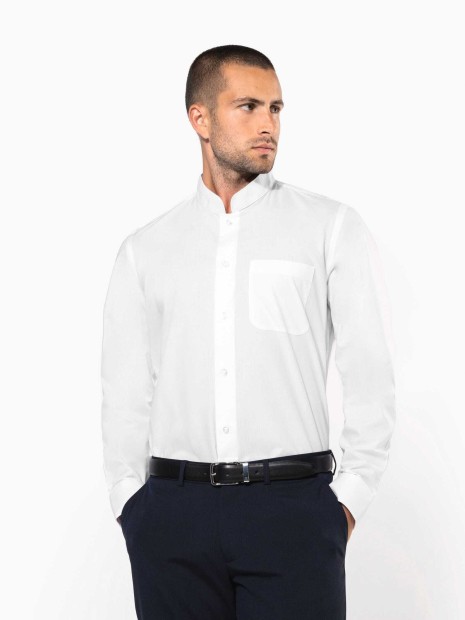 Chemises à personnaliser KARIBAN Chemise col mao manches longues 