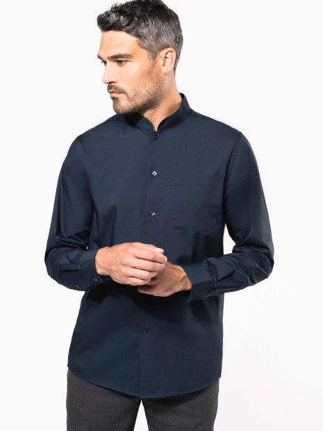 Chemises à personnaliser KARIBAN Chemise col mao manches longues 