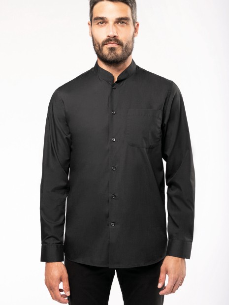 Chemises à personnaliser KARIBAN Chemise col mao manches longues 