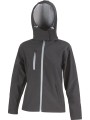 RESULT Veste Softshell Capuche Femme TX Performance noir/gris personnalisable