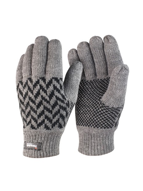 RESULT Pattern Thinsulate Glove gris/noir personnalisable