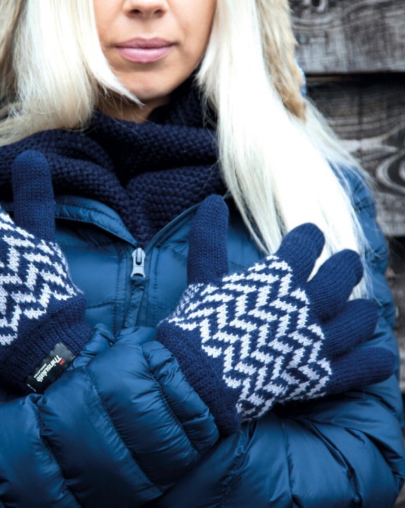 RESULT Pattern Thinsulate Glove Mütze, Schal & Handschuh personalisierbar