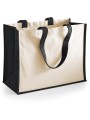 WESTFORDMILL Sac cabas classique en jute noir personnalisable