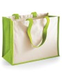 WESTFORDMILL Sac cabas classique en jute vert pomme personnalisable