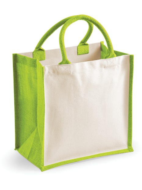 WESTFORDMILL Sac cabas en jute vert pomme personnalisable