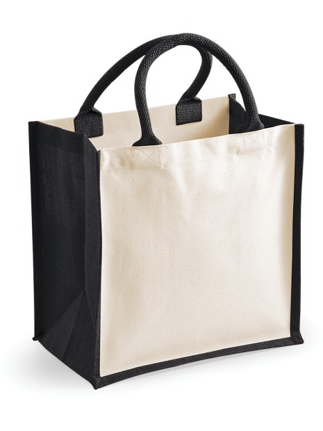 WESTFORDMILL Sac cabas en jute noir personnalisable