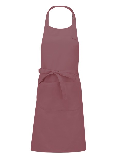 KARIBAN Tablier polycoton avec poche marsala personnalisable