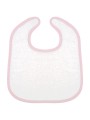 KARIBAN Bavoir éponge bébé blanc/rose personnalisable