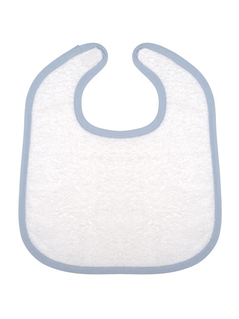 KARIBAN Bavoir éponge bébé blanc/ciel personnalisable