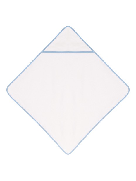 KARIBAN Sortie de bain éponge bébé blanc/ciel personnalisable