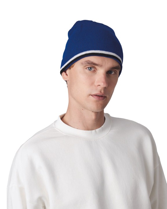 K-UP Beanie Mütze mit Kontrastrand Mütze, Schal & Handschuh personalisierbar